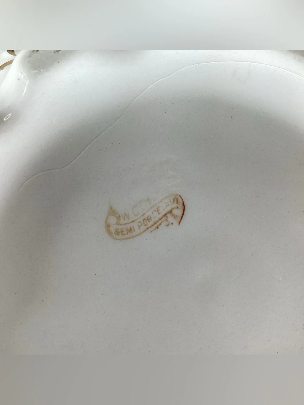 Antique WC Co Semi Porcelain 11” Pitcher Pink & Yellow Roses Gold Leafing Emboss